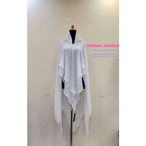 khimar JAMILAH polos-khimar syari 2 layer jumbo hijab ceruty premium ORIGINAL
