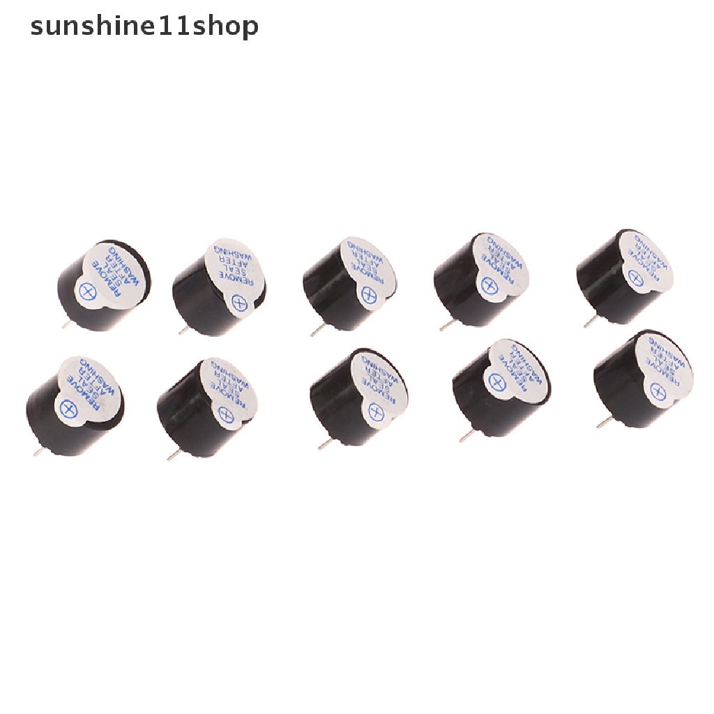 Sho 10PCS Aktif Buzzer 5V Magnetic Panjang Conous Beep Tone 12095mini Plug Speaker N