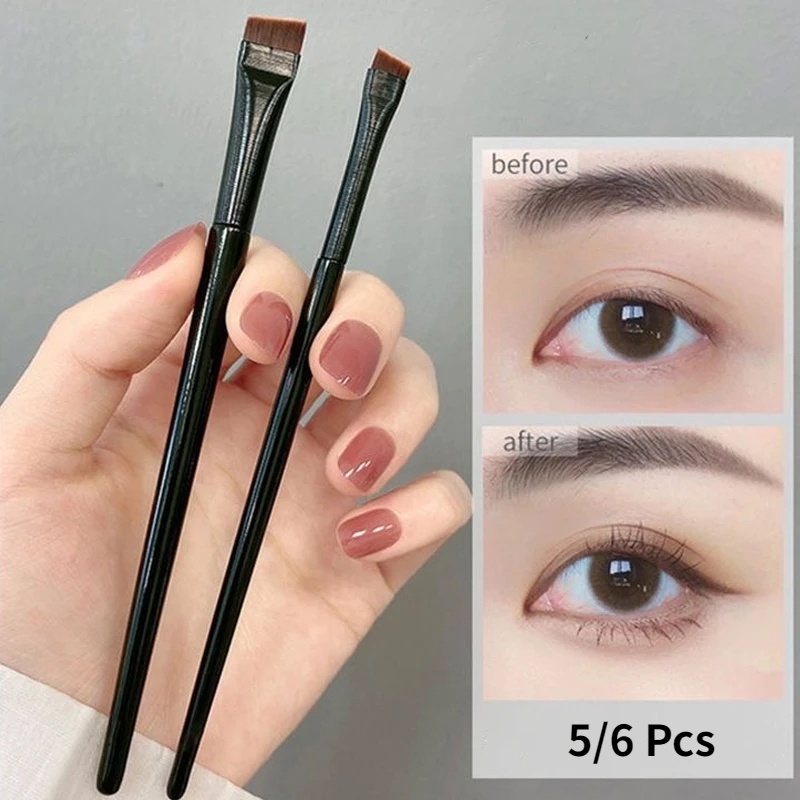 5 /6Pcs Brush Eye Shadow Eyeliner Brush Makeup Mata Brush Detail Kerucut Profesional Liner Brow Brush Makeup Alat Untuk Wanita Dan Anak Perempuan