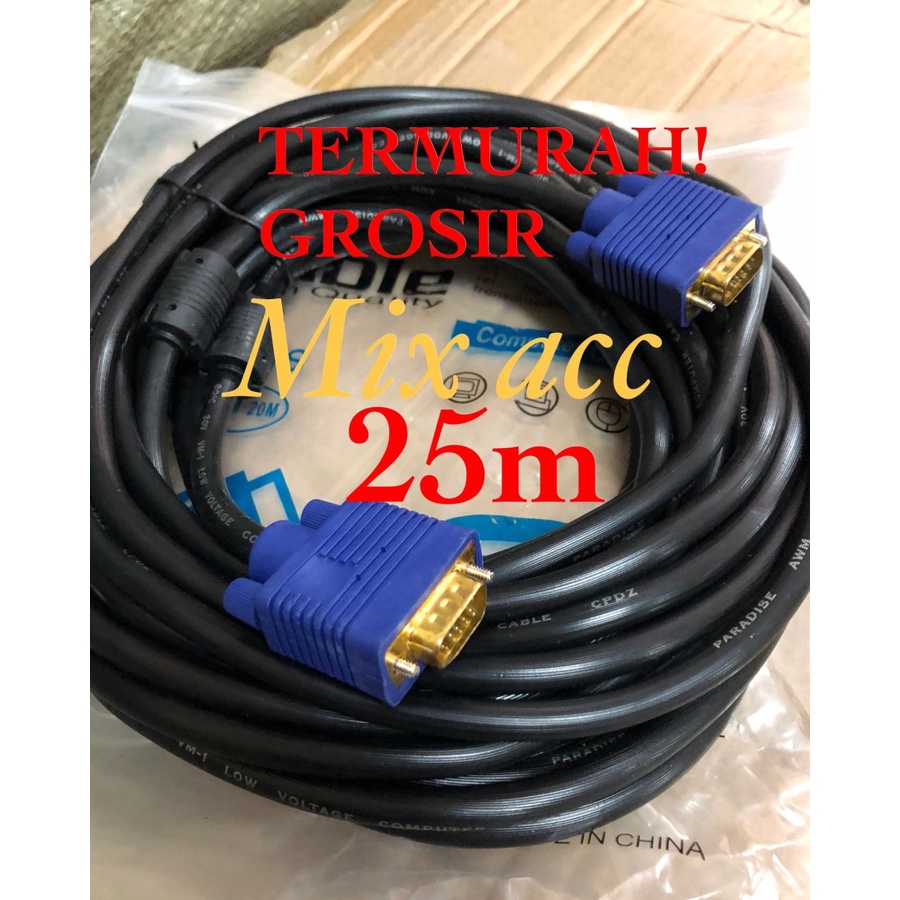 KABEL VGA 25M HIGH QUALITY (GOLD PLATED) / VGA 25 METER / VGA 25 M
