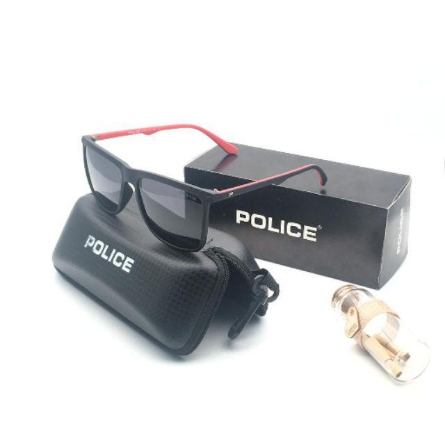 Kacamata Fashion Pria / Kacamata Hitam Pria P605 Fullset Super - Hitam Merah, Box Police