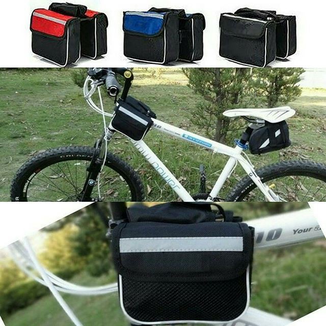 Tas Organizer Sepeda Frame Double Bag Perlengkapan Aksesoris Gowes Set