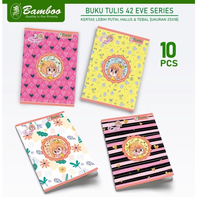 

Bamboo Buku Tulis BOXY 42 Eve Series [1 pak/10 buku]