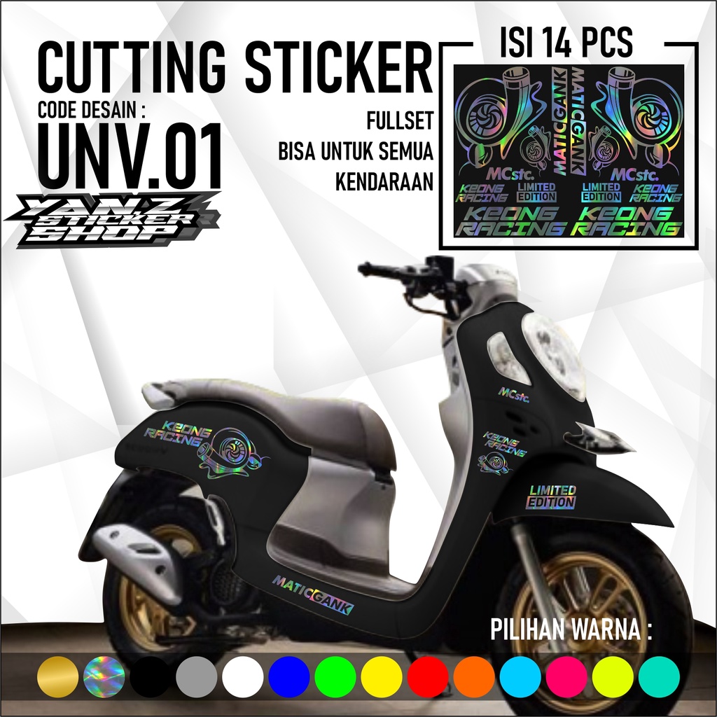 COD Cutting Sticker Keong Siput Racing Satu Set - Aksesoris Stiker Striping Motor Honda Scoopy 2010-