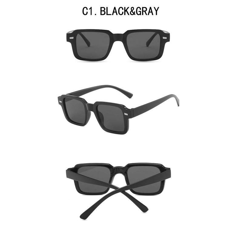 [IN Stock] candy Color Retro Kacamata Wanita Fashion Hitam Kacamata Anti-Radiasi Kaca UV400