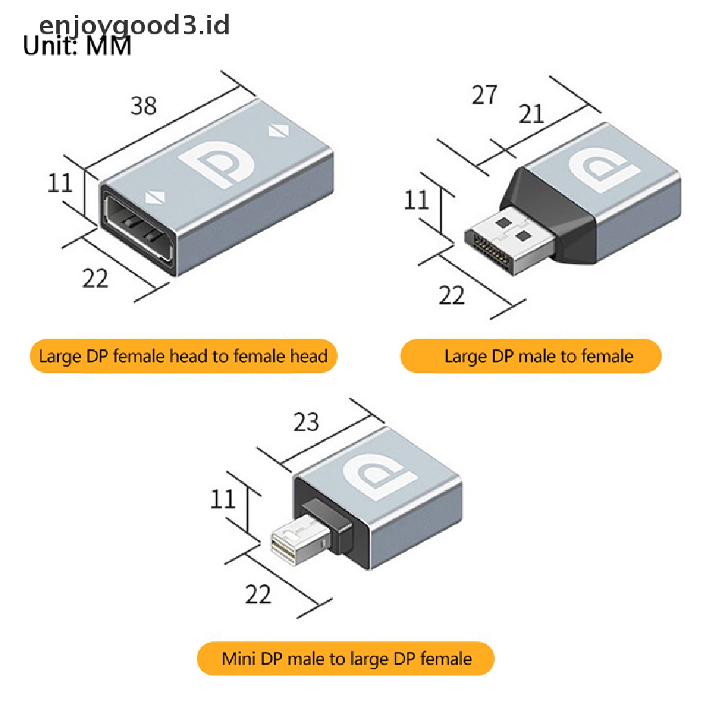 【 Rready Stock 】 HD DP Video Converter to DP Female Mini DP Adapter Support 8K @ 60Hz HD Video Converter Adapter For Laptop Computer Monitor Home Projector （ ID ）