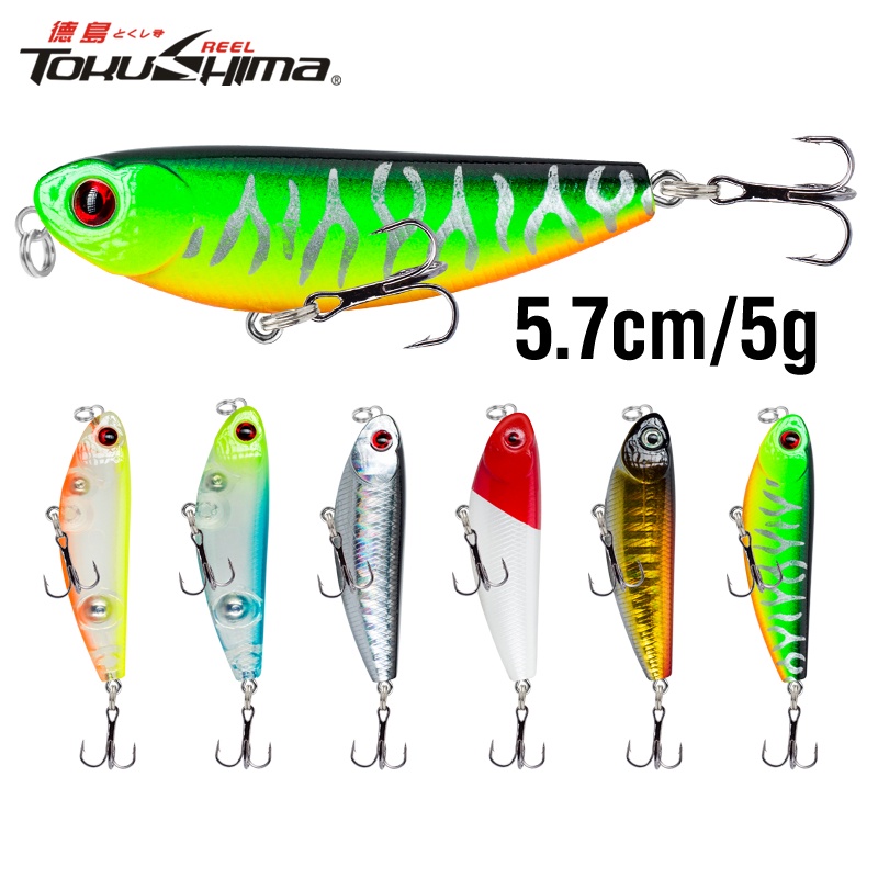 1pcs 5.7cm/5g Mengambang Ikan Kecil Lure Laser Casting Memancing Umpan 3D Mata Topwater SwimBait 6warna Kait Treble Ganda Spinner Umpan