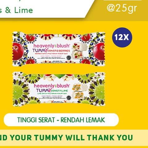 

➴ Yogurt Heavenly Blush Tummy Bar Berries dan Lime [12 Pcs x 25Gr] ❊