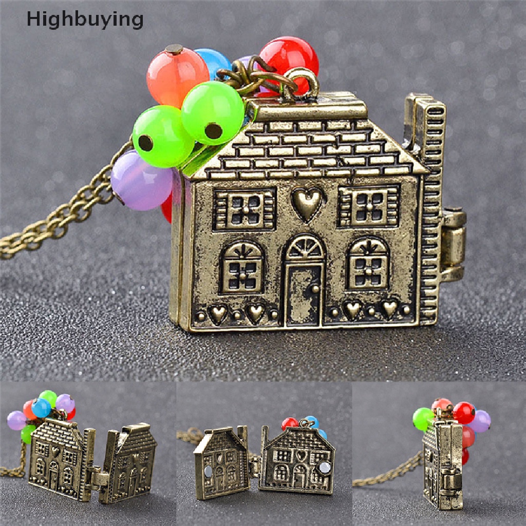 Hbid New House with Balloons Up Movie Chain Pendant Kalung Hadiah Anniversary Antik Glory