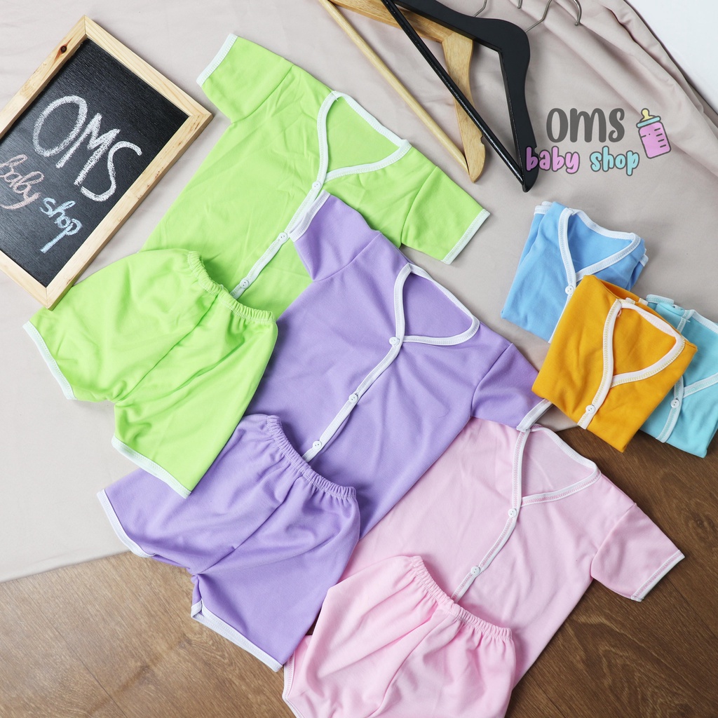 Setelan Bayi Lengan Pendek set / Baju Bayi set murah / Setelan Bayi Premium by OMS BABYSHOP!