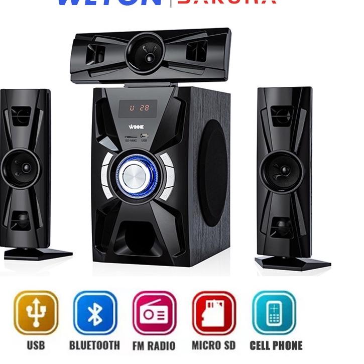 ◊ Bluetooth Speaker super bass Salon Aktif Portable Radio Fm Wireless Led Speaker Advance Bluetooth 