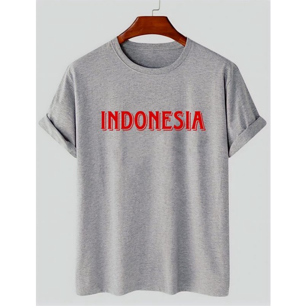 Kaos Pria Indonesia Baju Oblong Wanita Pakaian Atasan Unisex Dewasa Tshirt Distro Lengan Pendek Cod