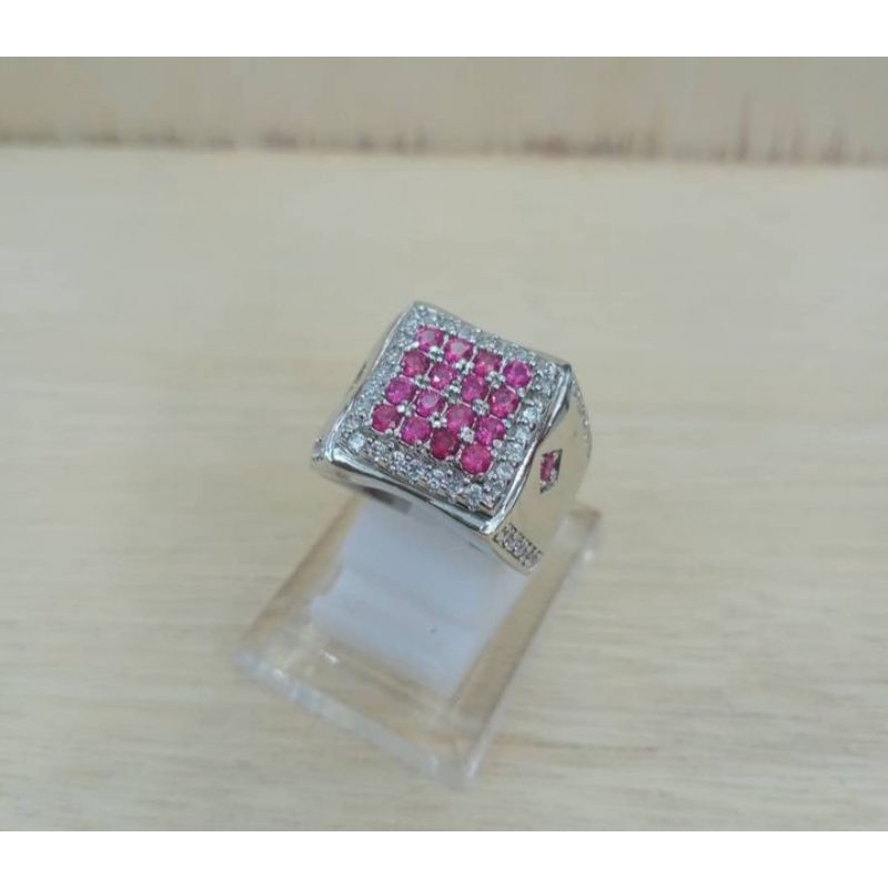 Cincin Cowo Batu Permata Bahan Alpaka