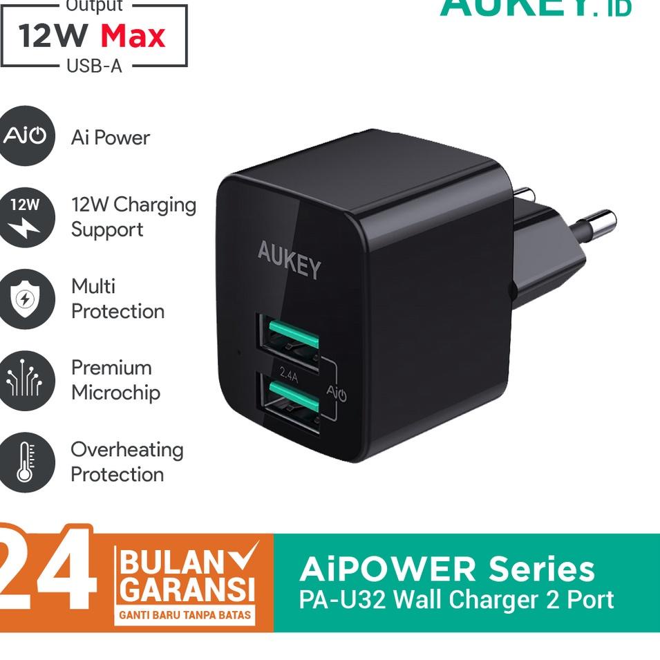 ֍ Charger Aukey PA-U32 2 Port 12W with AiQ -  ➢