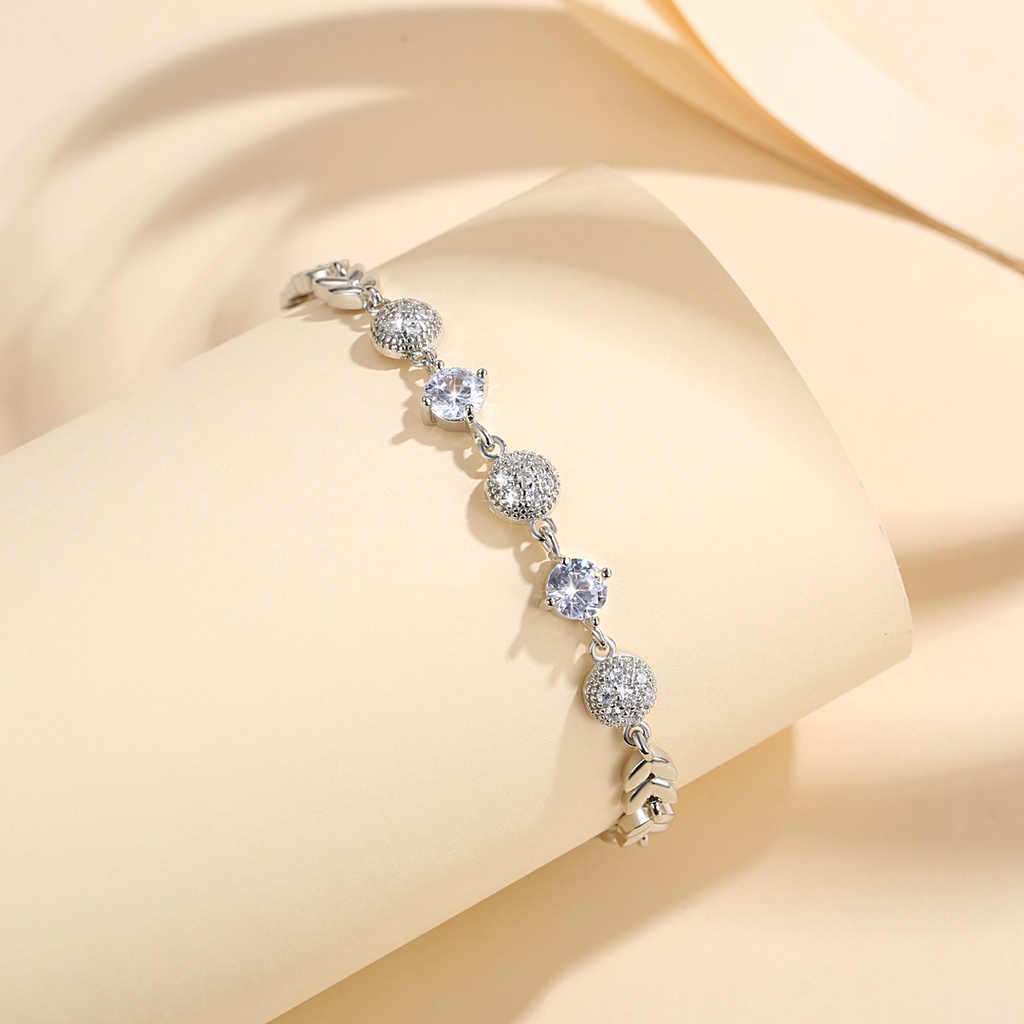 Y937 [COD✔] Gelang Titanium Berlian Berkilau Mewah Wanita Premium Lapis Emas/Perak Tdk Luntur Untuk Wanita Perhiasan