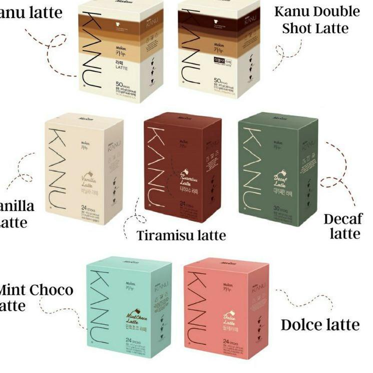 

☂ PER BOX Maxim Coffee KANU Vanila Late Tiramisu Dolce Latte Mint Choco Decaf Latte ✼