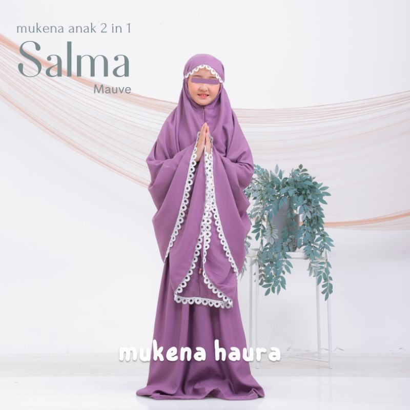 Mukena 2in1 Anak Salma Katun Polos Traveling