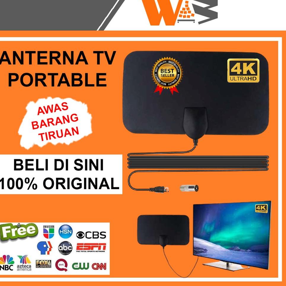 ❂ Antena TV Digital Indoor Led Dalam Ruangan Rumah Portable Antenna Penguat Sinyal TV B81 ►