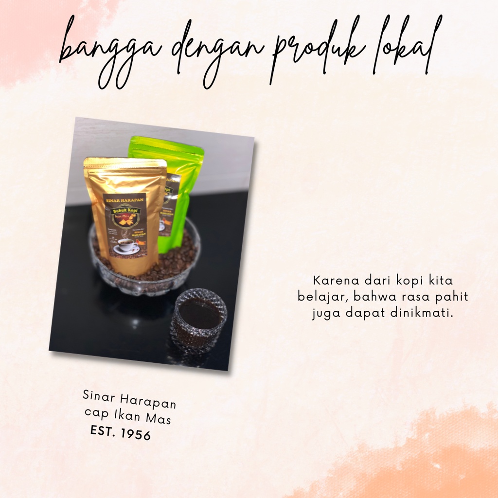 

Kopi Arabika/Robusta cap Ikan Mas 250 gr