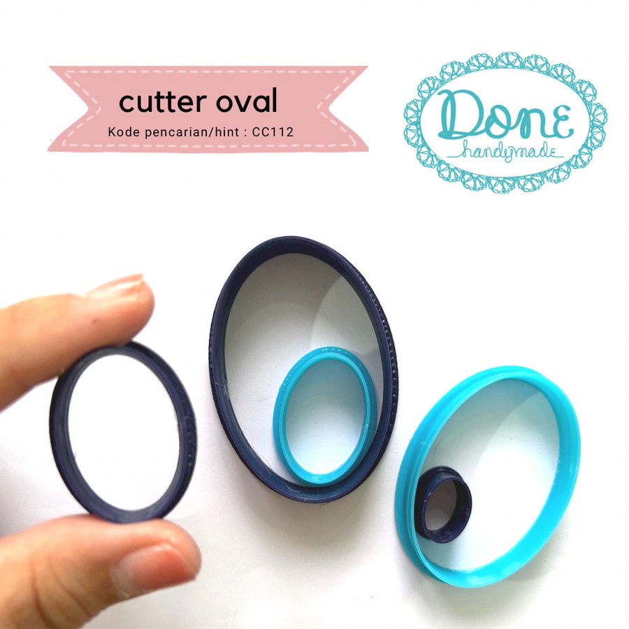 done handymade cookie cutter oval cetakan kue cetakan clay cc112