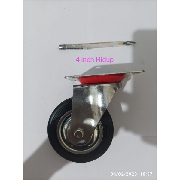 Roda Etalase 4 inch Karet Hitam / Roda Trolly TAIWAN