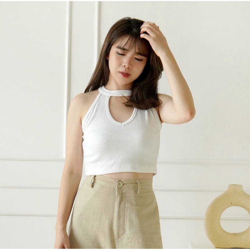 CAVALU Korean Knit Tank Top Crop Top Rajut 178
