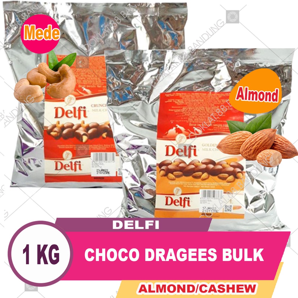 

COKLAT DELFI ALMOND 1KG, COKELAT DELFI MEDE 1 KG, COKLAT DELFI KILOAN ALMOND MEDE CHOCO DRAGEES