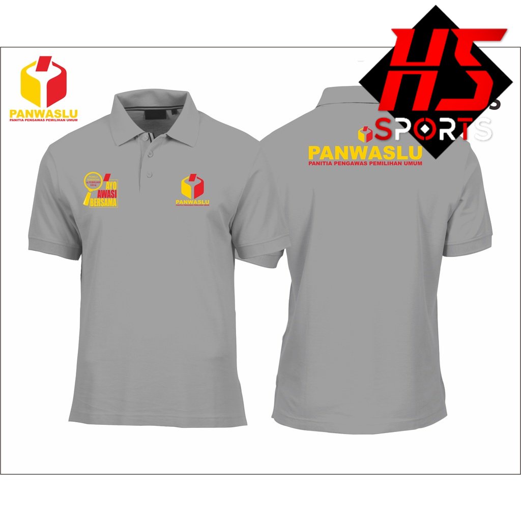 POLO PANWASLU - BAJU KERAH LOGO AYO AWASI BERSAMA KECIL BAJU PANWASLU