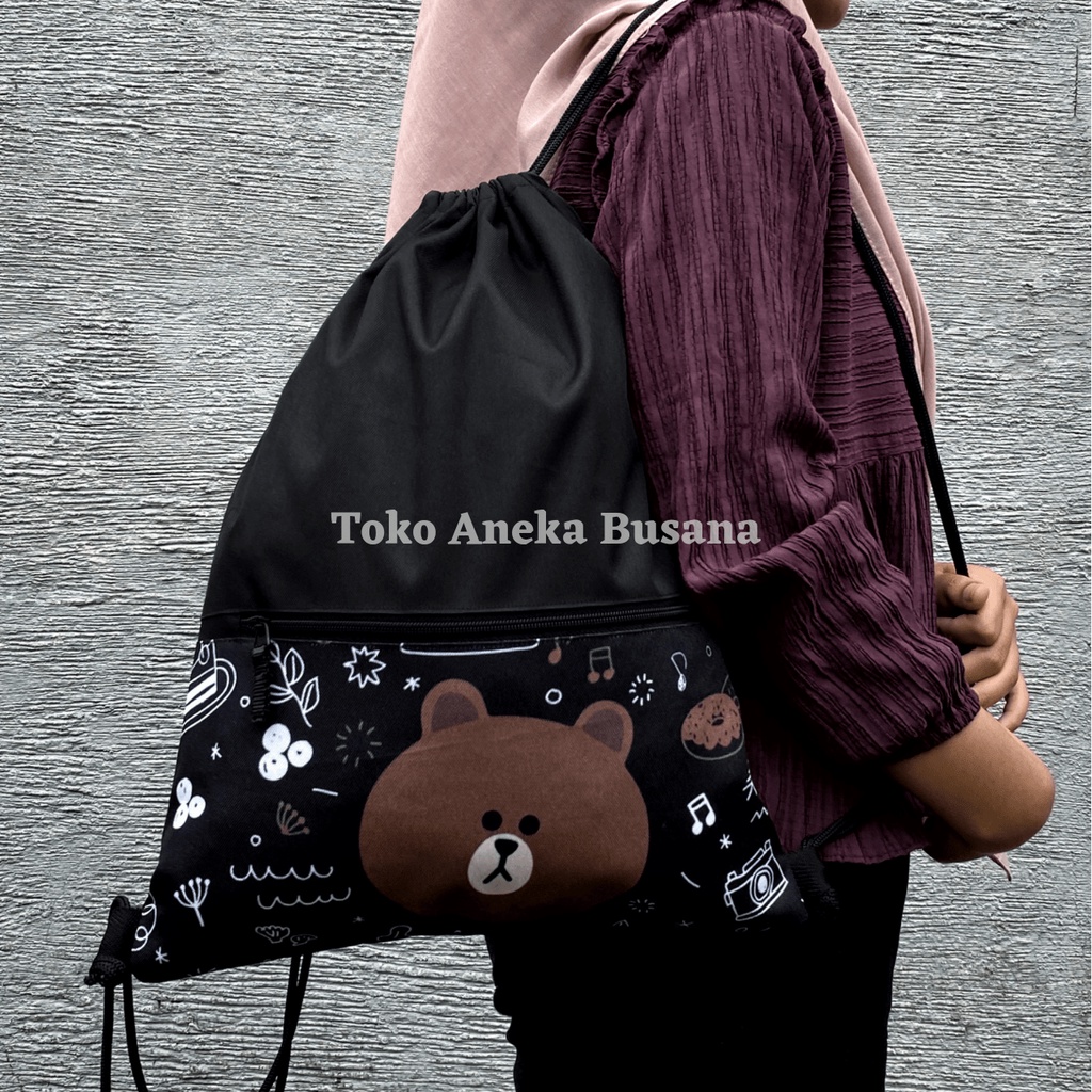 Tas Serut Wanita String Bag Tas Travel Drawstring Bag Tas Ransel Serut Wanita MTS0014