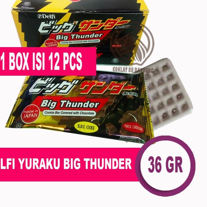 

✴ Delfi Big Thunder 36gr Isi 12pcs X 36 gram Box Cokelat, Coklat Delfi Yuraku Tunder 12 X 36 gr Cookie Bar With Covered Chocolate ☞