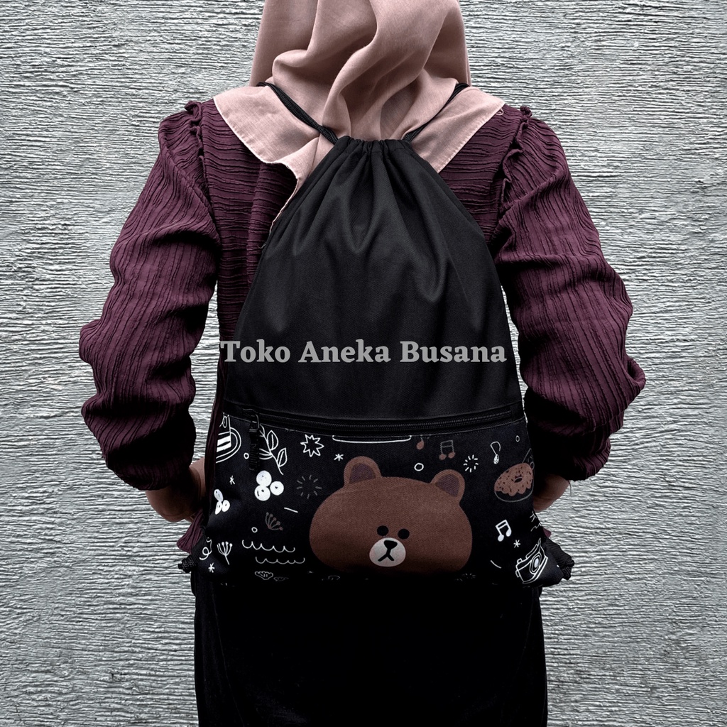 Tas Serut Wanita String Bag Tas Travel Drawstring Bag Tas Ransel Serut Wanita MTS0014