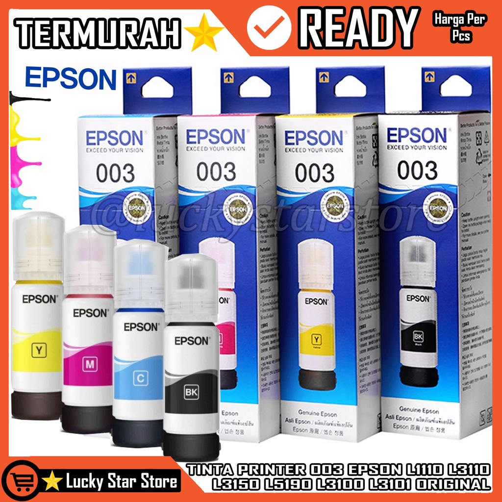 TINTA INK EPSON 003 ORIGINAL PRINTER  L1110 L3110 L3150 L5190 L3100  ORIGINAL COMPATIBLE REFIL INK F