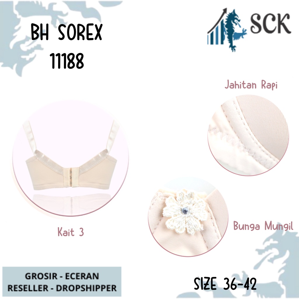 BH SOREX 11188 Kait 3 Cup C / Bra Big Cup Kawat Busa / Pakaian Dalam Wanita Size 36-42 – sckmenwear