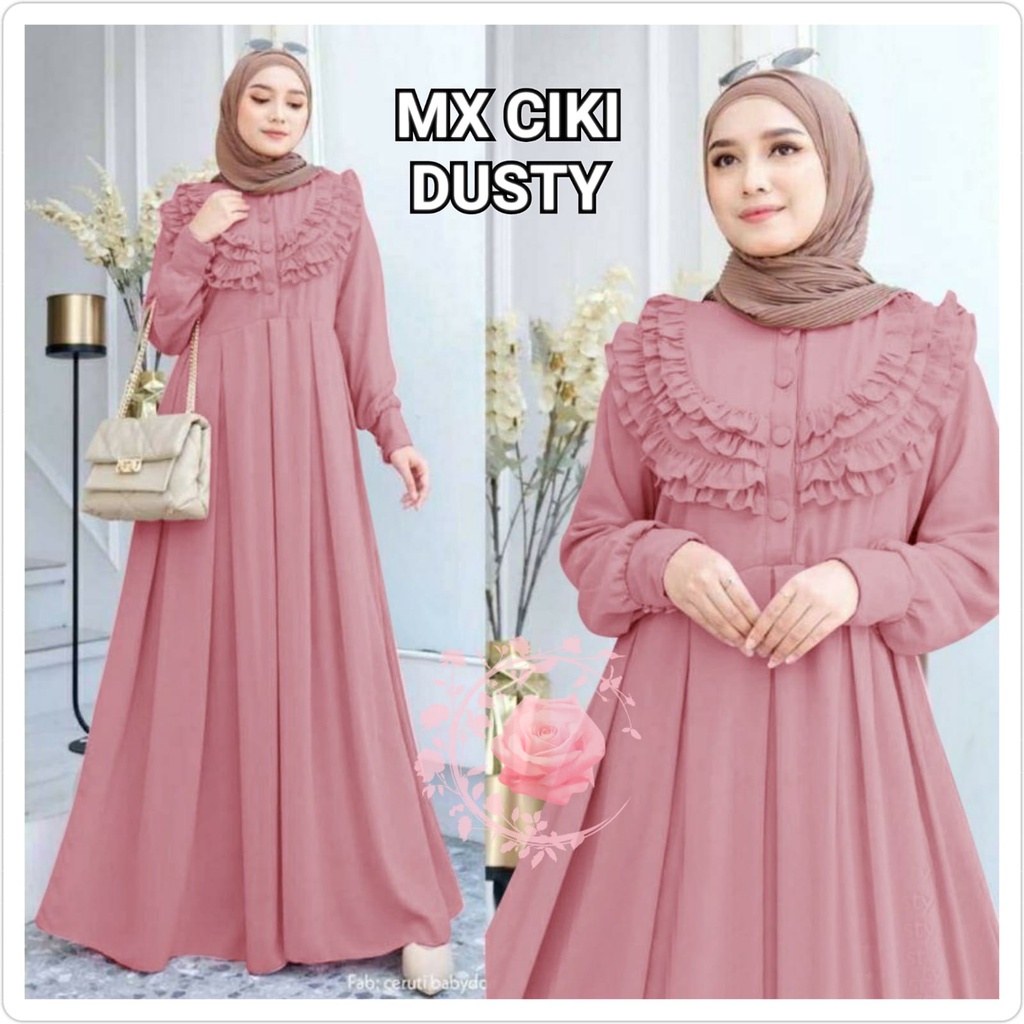 baju gamis wanita (5warna) baju muslim wanita maxy dress lebaran 2023 busui viral tik tok keninian b