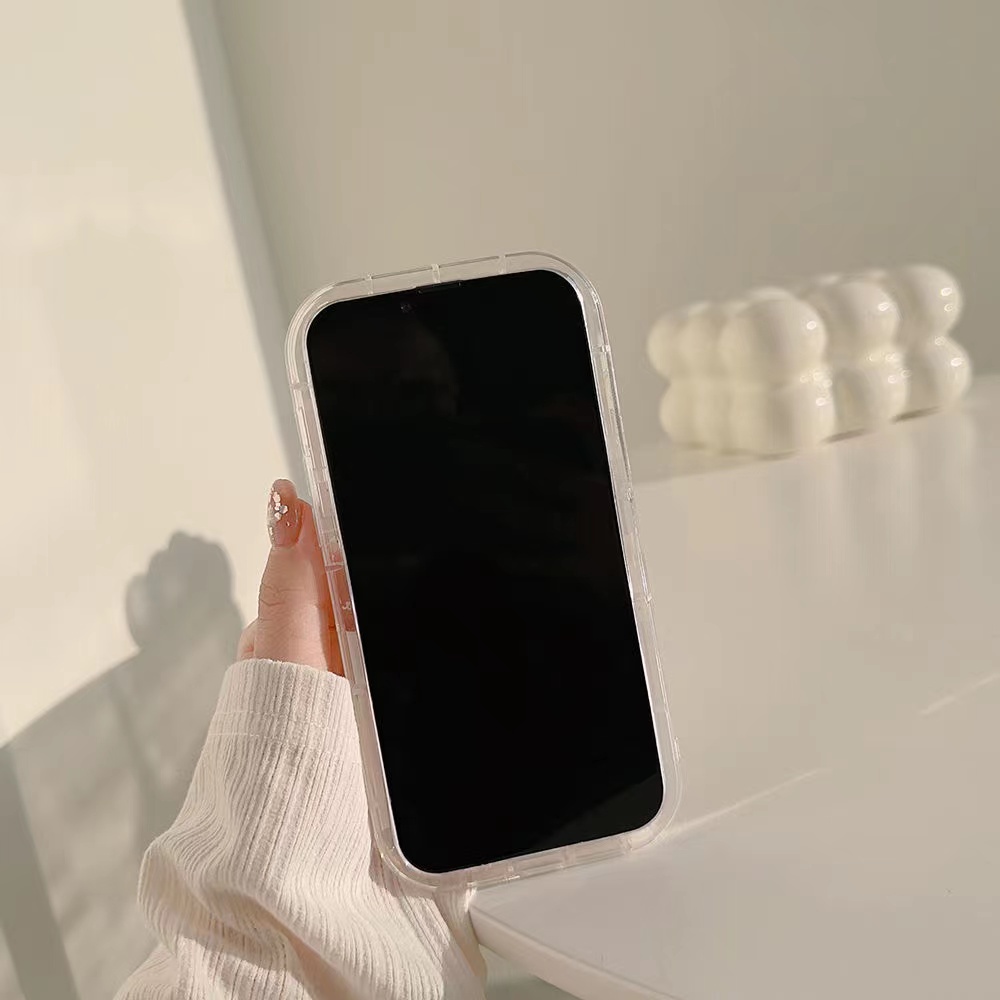 IPHONE Ins Pola Kelinci Cocok Untuk Iphone14 14pro 14plus 13 13mini 13pro 13prm iPhone12 7Plus 8Plus Xr XS 13 12mini Pro Max Empat Sudut Casing Ponsel Transparan Tahan Guncangan