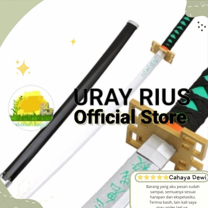 mainan pedang kayu cosplay anime Muichiro kimetsu no demon slayer Original