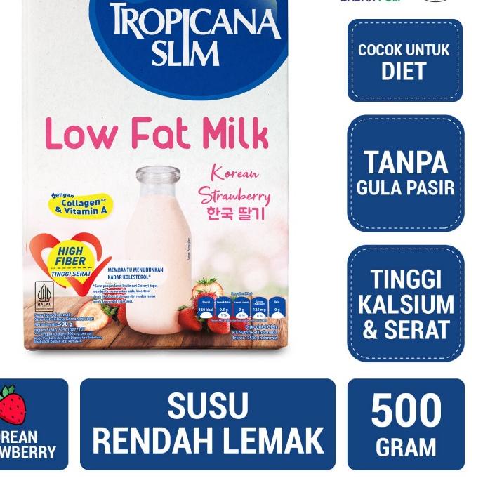 

➹ Tropicana Slim Low Fat Milk Korean Strawberry 500 gram – Susu dengan Kolagen ❋