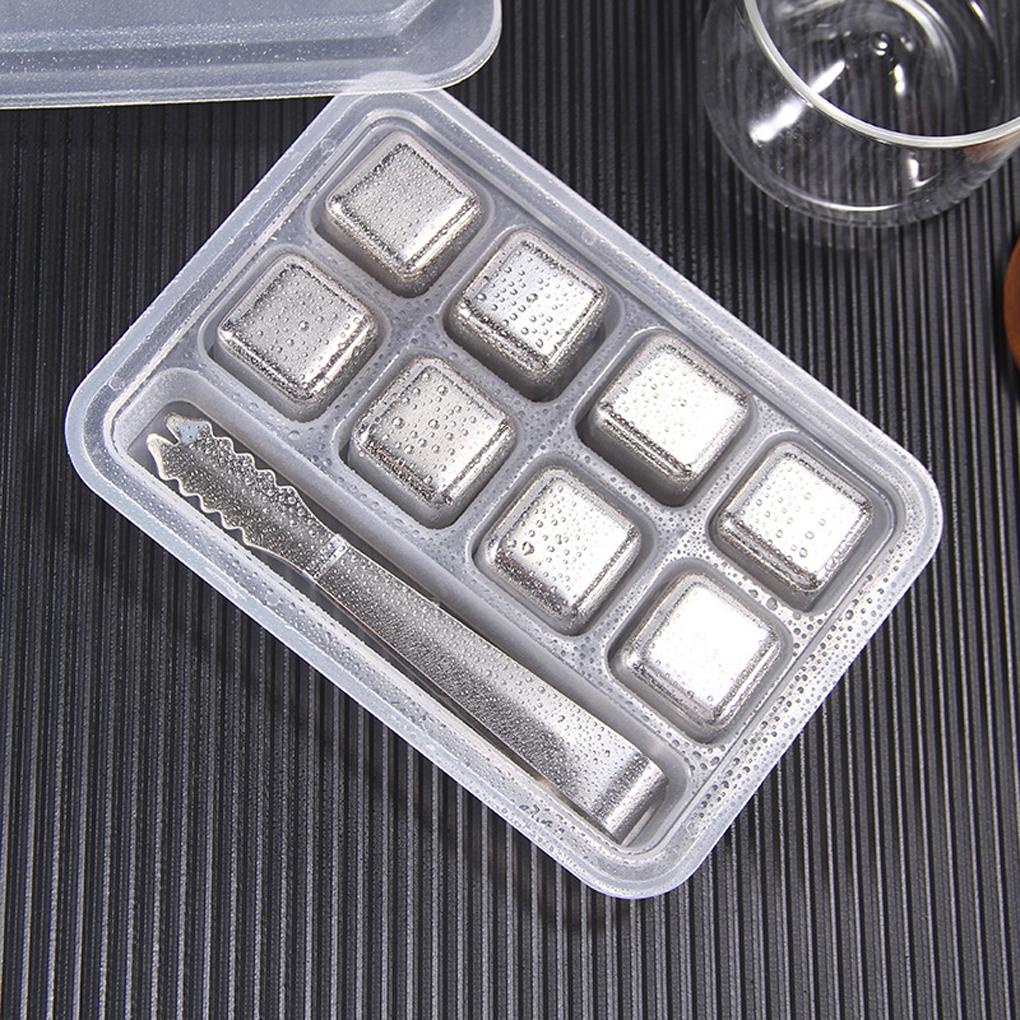 Bar Wine Chilling Cooling Stones Minuman Jus Reusable Stainless Steel Es Batu Anniversary Cooler Rock