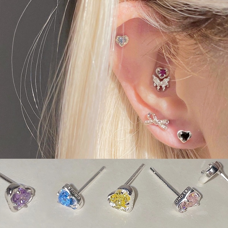 Tulang Rawan Cincin Telinga Earbone Stud Love Keren Cochlear Ear Stud Earrings Simple SWET HEART JEWELRY