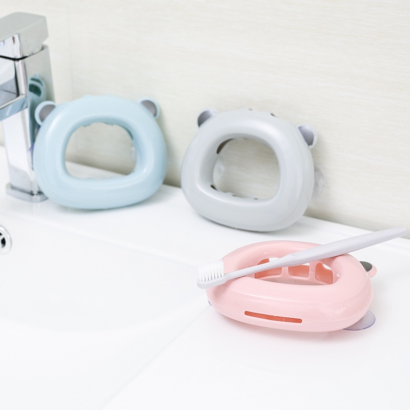 Rak Holder Sikat Gigi Model Lucu Dengan Tempelan Suction Cup