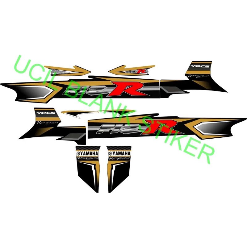 striping yamaha fizr variasi hitam gold