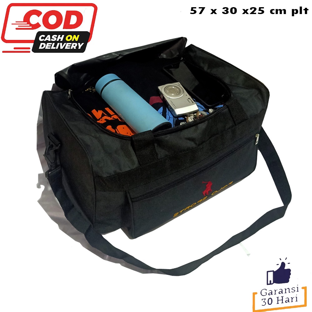 Tas Slempang Tas jinjing Tas mudik Tas travelbag Tas POLO SPORT 60 Liter HitamTas pria wanita
