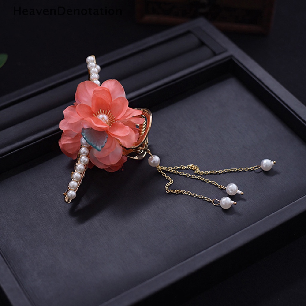 [HeavenDenotation] Hiasan Kepala Gaya China Belakang Kepala Gripper Grab Clip Rumbai Gardenia Hairpin HDV