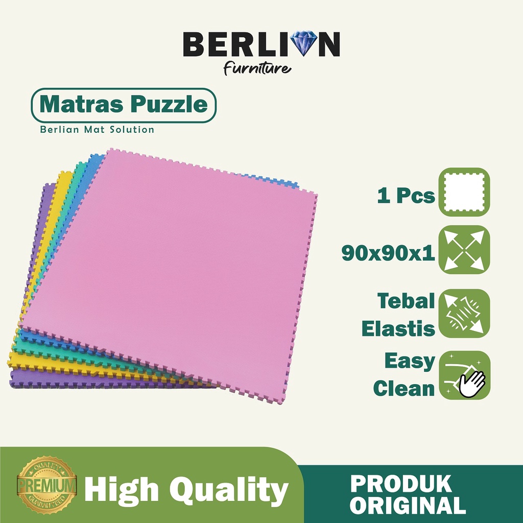 Matras Puzzle  90 x 90 Tbl 1 Cm isi 1 Pcs / Alas Lantai / Playmat / Tikar / Karpet  / Alas Bermain anak