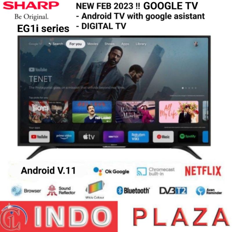 SMART ANDROID TV 32 INCH SHARP 2T-C32BG1i / 2T-C32EG1i NEW 2023