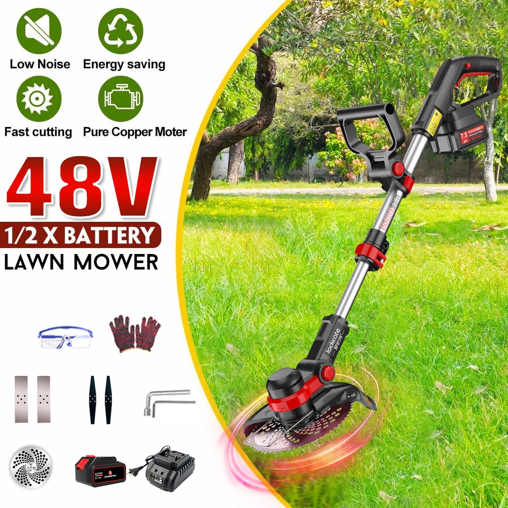 IRONHOOF 12V/24V/36V/48V Mesin pemotong rumput Mesin potong rumput Mesin potong rumput baterai Pemot