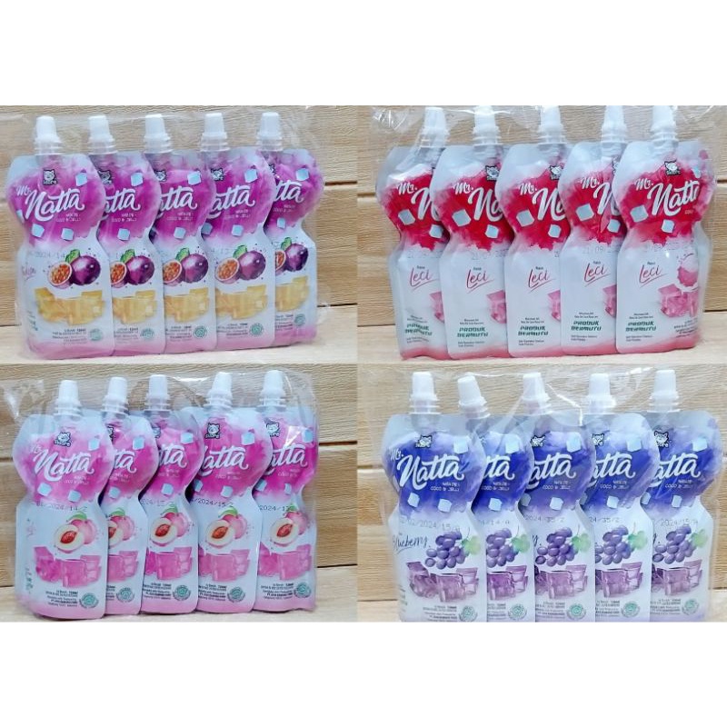 ✔MURAH Mr Natta De Coco &amp; Jelly 126ml isi 5pcs / Minuman Jelly Nata De Coco