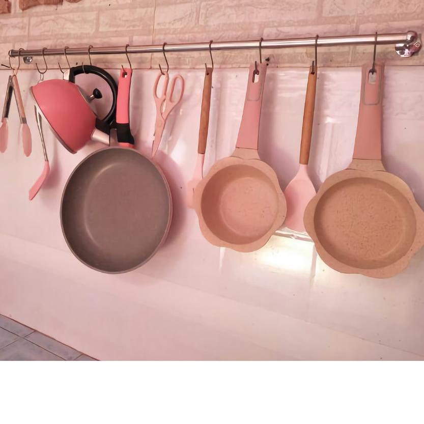 ➷ Rak Gantungan Dapur Stainless Rel Dapur Stainless Gantungan Panci ♧