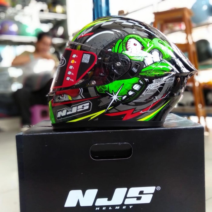 Terlaris Helm Njs Full Face Njs Zx -1 The Winner Black - Xl