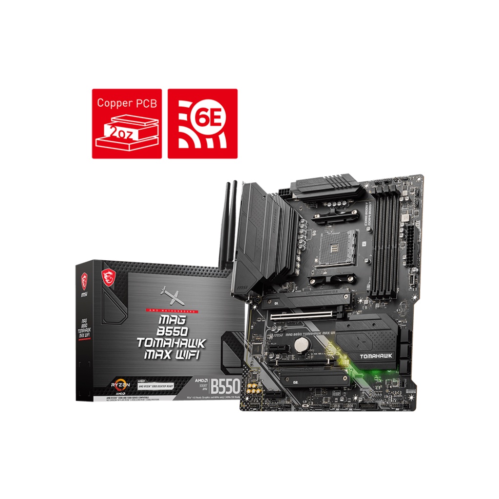 MSI MAG B550 TOMAHAWK MAX WIFI | Motherboard AMD Ryzen AM4 DDR4 ATX